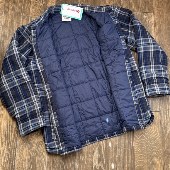 Marmot Men's Lanigan Arctic Navy Plaid Flannel Chore Coat—L - Picture 10 of 12